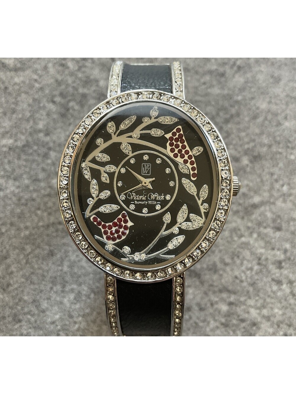 Beautiful Victoria Wieck Women’s Bracelet Watch Crystal Accent Bezel/Dial B-K